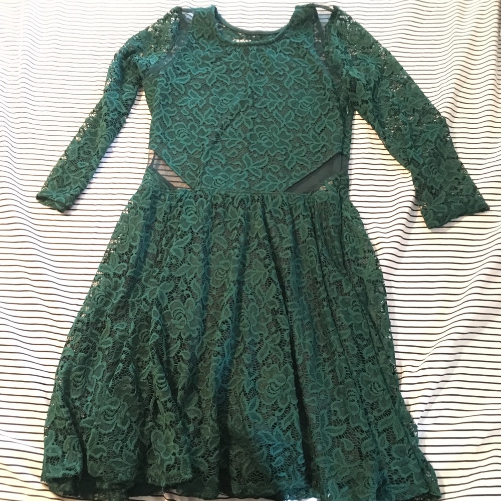 Abercrombie Emerald Green Lace Dress